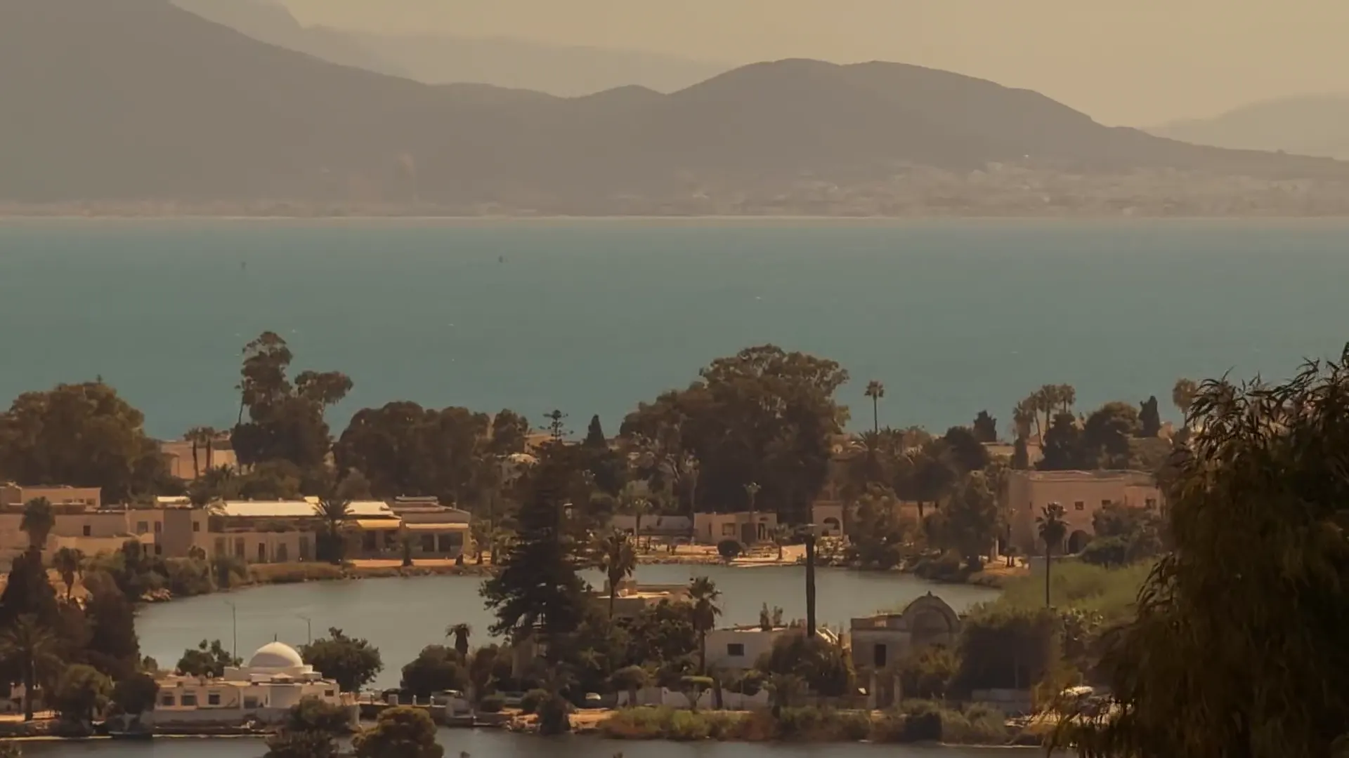 Golden hour over the bay, from La Proue